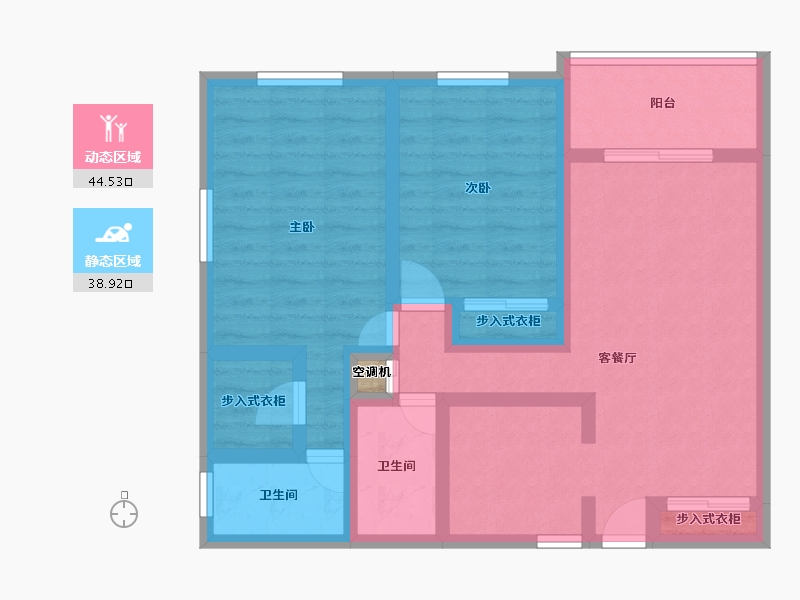 Florida-Miami-Dade-Biscayne Apartments-72.74-户型库-动静分区