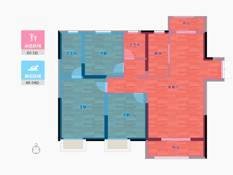 江苏省-常州市-世纪天地颐府-94.99-户型库-动静分区