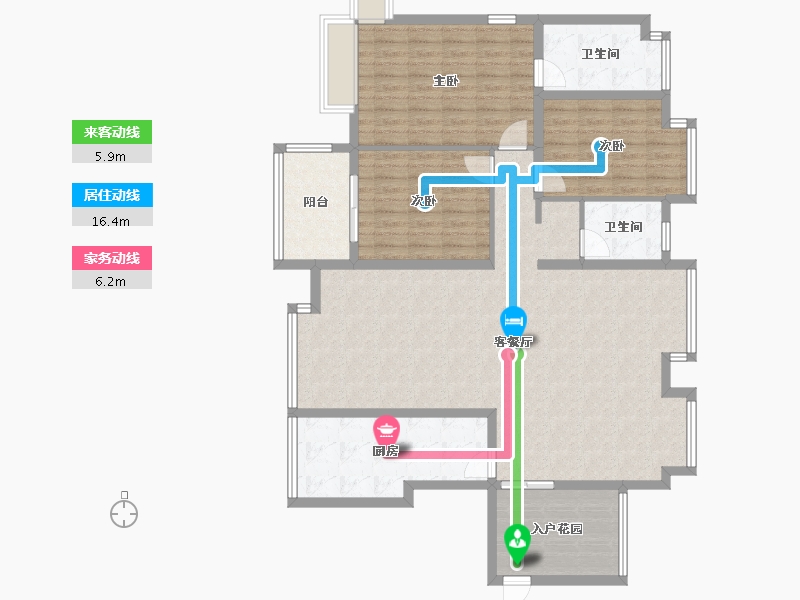 贵州省-遵义市-幸福家园-133.82-户型库-动静线