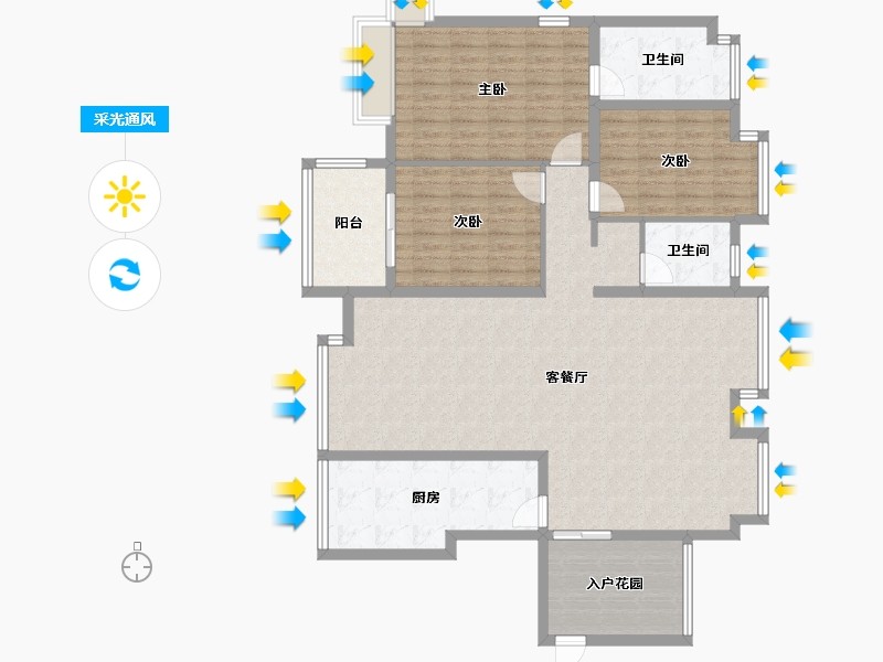 贵州省-遵义市-幸福家园-133.82-户型库-采光通风