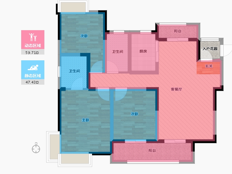 贵州省-遵义市-新蒲家居-94.09-户型库-动静分区