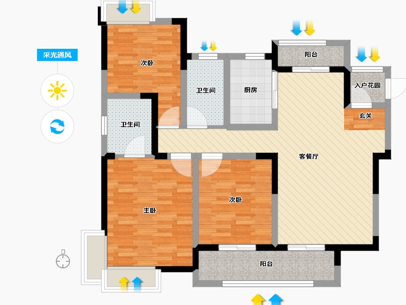 贵州省-遵义市-新蒲家居-94.09-户型库-采光通风