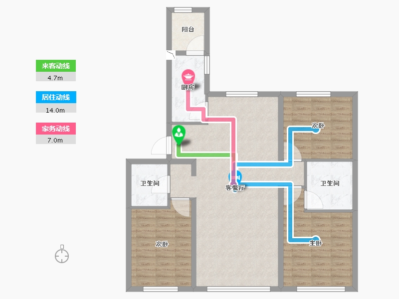 黑龙江省-哈尔滨市-鲁商凤凰城-98.44-户型库-动静线