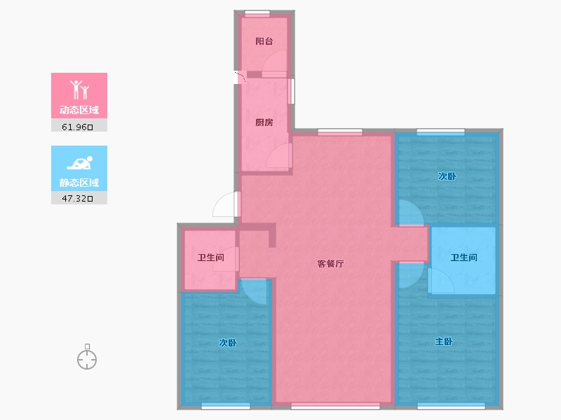 黑龙江省-哈尔滨市-鲁商凤凰城-98.44-户型库-动静分区