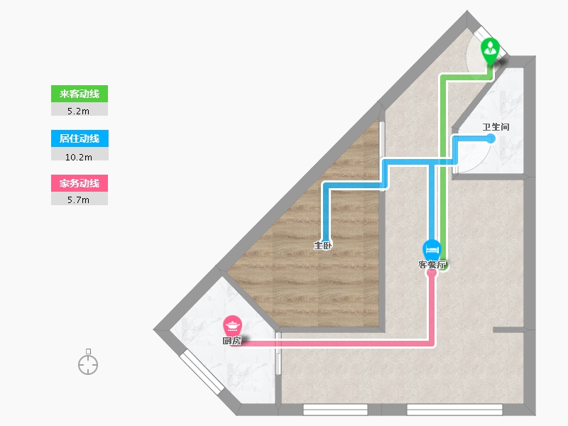 四川省-成都市-锦绣尚城3号楼5户型54m²-37.12-户型库-动静线