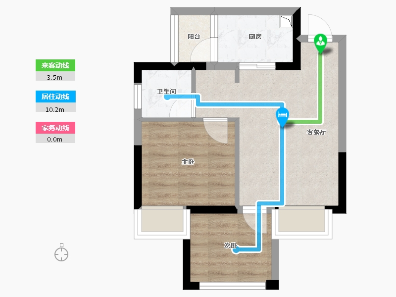 四川省-成都市-春熙悦州B3户型53㎡-41.35-户型库-动静线