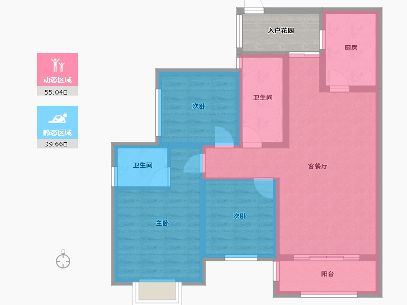 四川省-成都市-海德花园B2户型116m²-89.08-户型库-动静分区