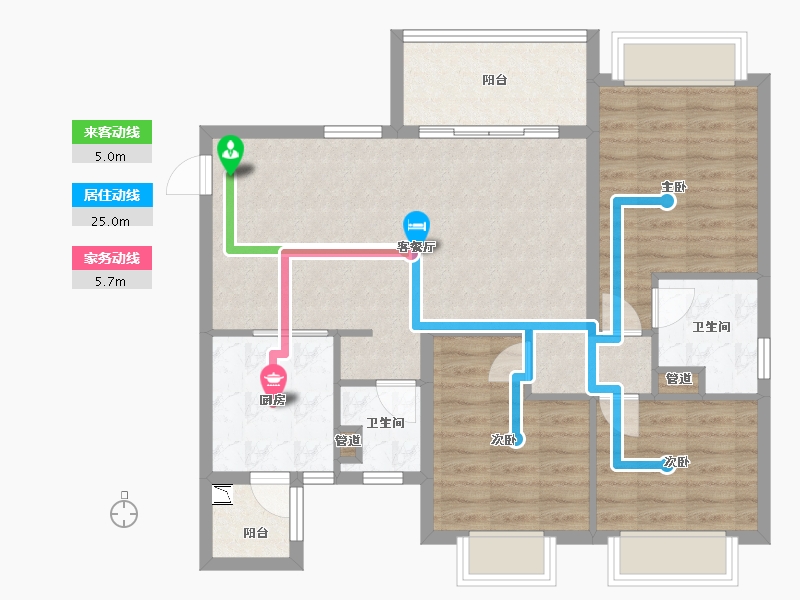 四川省-成都市-恒大翡翠龙庭4号楼109m²-88.30-户型库-动静线