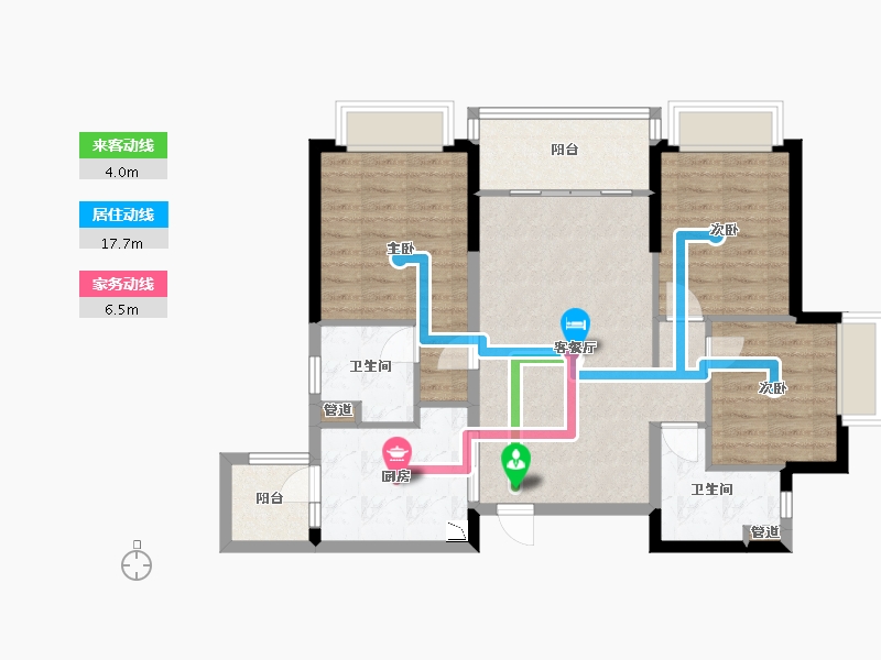 四川省-成都市-恒大翡翠龙庭5号楼,10号楼109m²-84.51-户型库-动静线