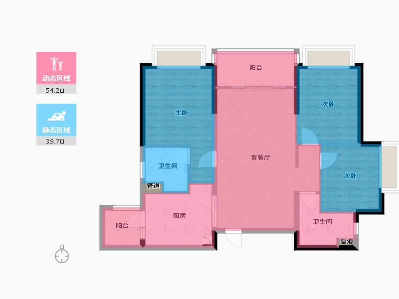 四川省-成都市-恒大翡翠龙庭5号楼,10号楼109m²-84.51-户型库-动静分区