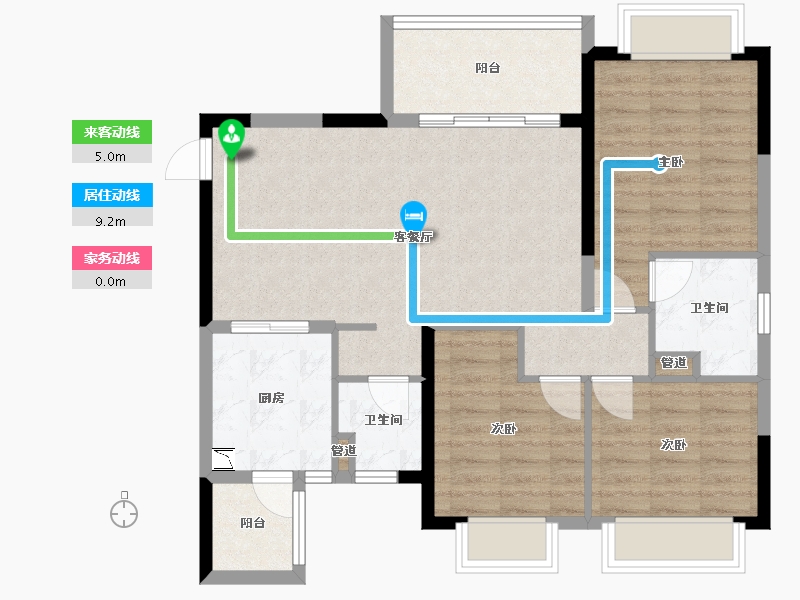 四川省-成都市-恒大翡翠龙庭5号楼,10号楼110m²-85.68-户型库-动静线