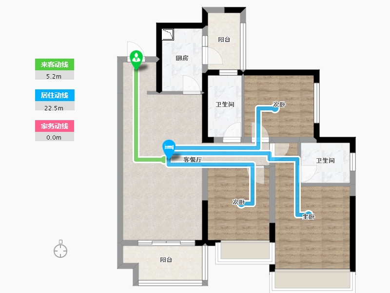 四川省-成都市-华润置地理想之城3号楼112m²-84.03-户型库-动静线