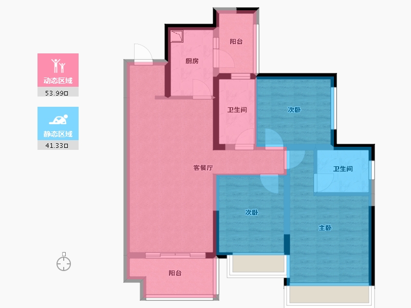 四川省-成都市-华润置地理想之城3号楼112m²-84.03-户型库-动静分区