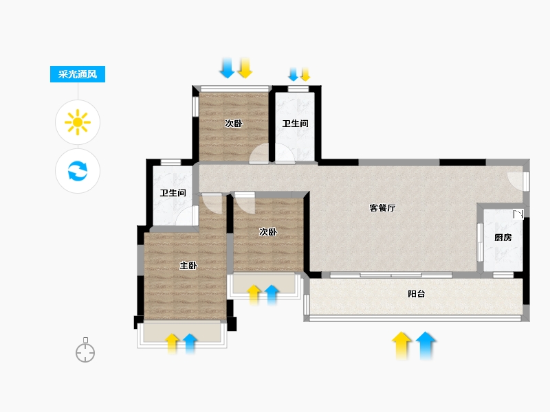 四川省-成都市-金誉兰庭5号楼,4号楼,二期8号楼113m²-89.22-户型库-采光通风