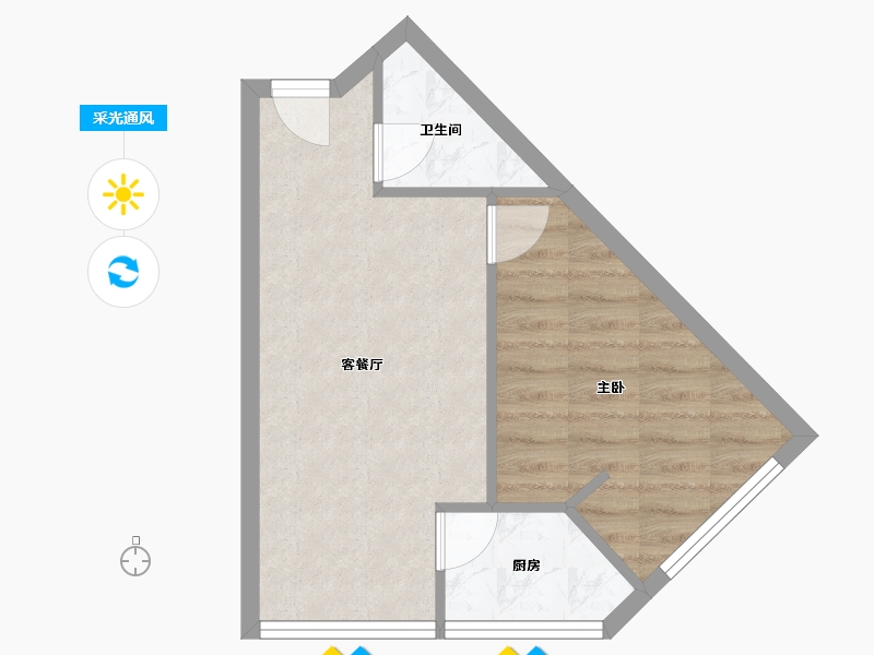 四川省-成都市-锦绣尚城2户型55m²-38.03-户型库-采光通风