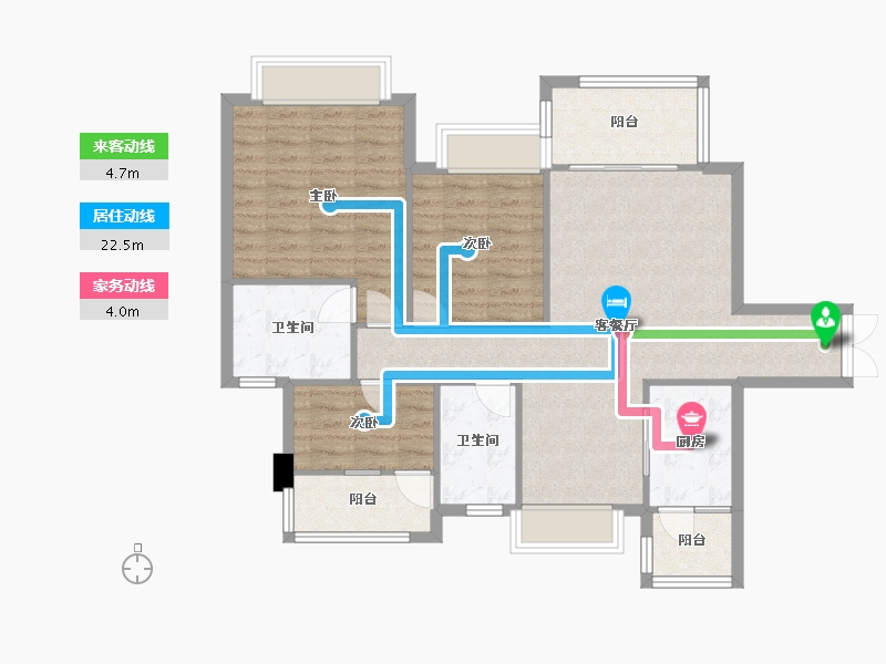 四川省-成都市-君悦濠庭C1户型115m²-92.29-户型库-动静线