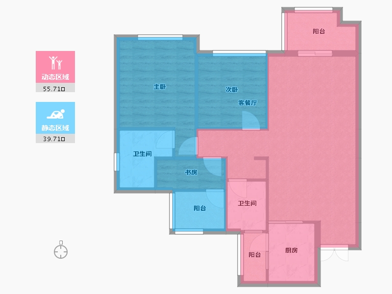 四川省-成都市-君悦濠庭C3户型108m²-86.31-户型库-动静分区