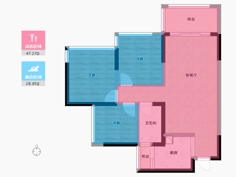 四川省-成都市-明信仕林悦府A1户型82.92㎡-67.02-户型库-动静分区