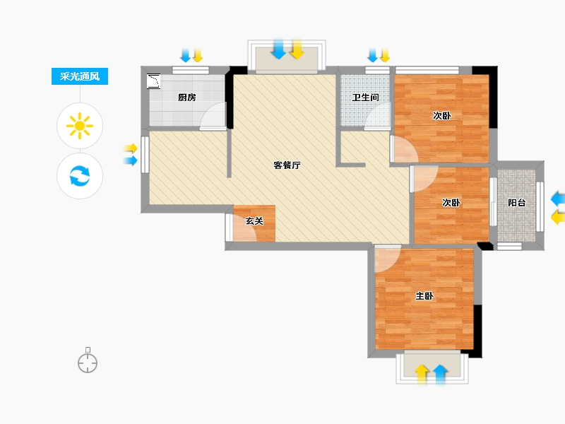 福建省-三明市-康城家园-65.53-户型库-采光通风