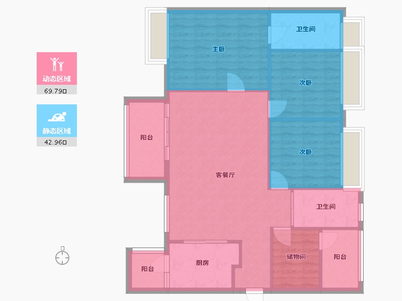 四川省-成都市-天立世纪华府E1户型137m²-103.11-户型库-动静分区