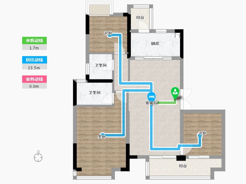 四川省-成都市-东原中业印江洲110平户型110m²-85.77-户型库-动静线