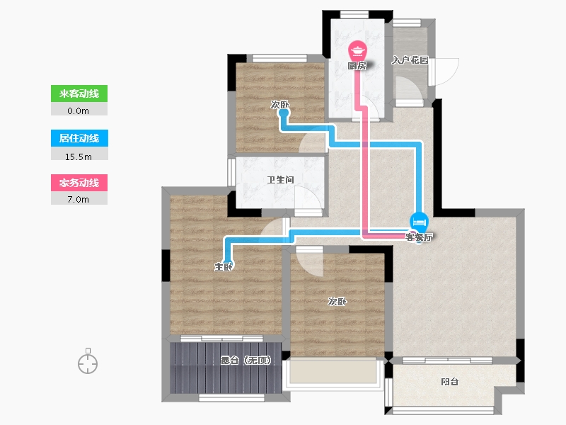 四川省-成都市-恒大银海湖三期7号楼110m²-88.00-户型库-动静线