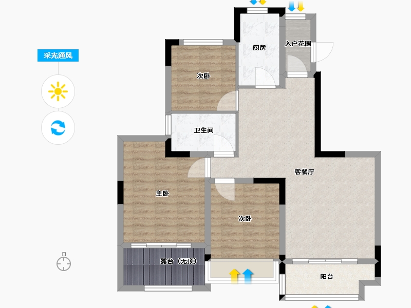 四川省-成都市-恒大银海湖三期7号楼110m²-88.00-户型库-采光通风