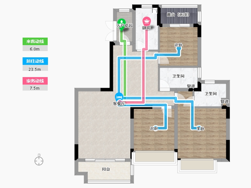 四川省-成都市-恒大银海湖三期7号楼117m²-93.60-户型库-动静线