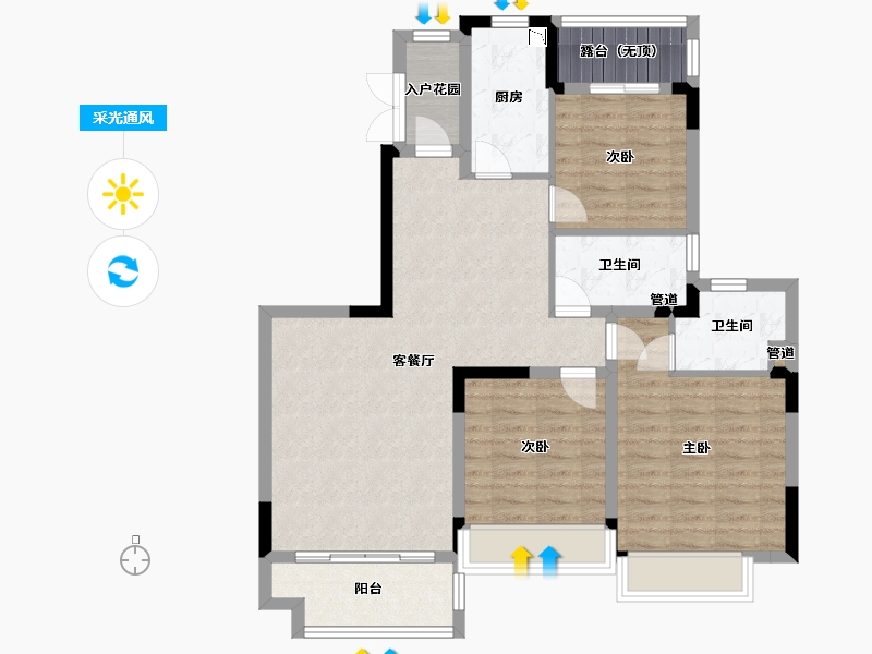 四川省-成都市-恒大银海湖三期7号楼117m²-93.60-户型库-采光通风