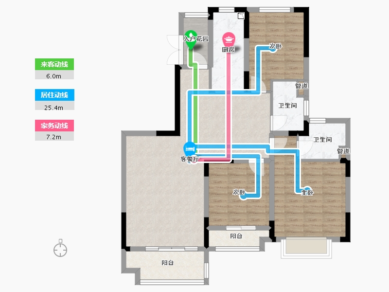 四川省-成都市-恒大银海湖三期7号楼126m²-100.80-户型库-动静线