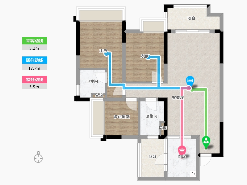 四川省-成都市-中瑞天悦天玺(10,9,11,7)栋109m²-86.03-户型库-动静线