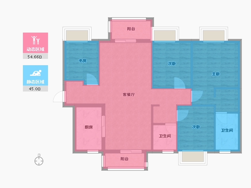 四川省-成都市-新城金樾华府(11,12)号楼120m²-89.64-户型库-动静分区