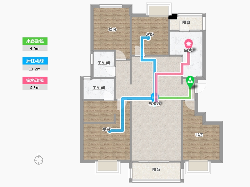 四川省-成都市-新城金樾华府(11,17,18,12)号楼130m²-104.52-户型库-动静线