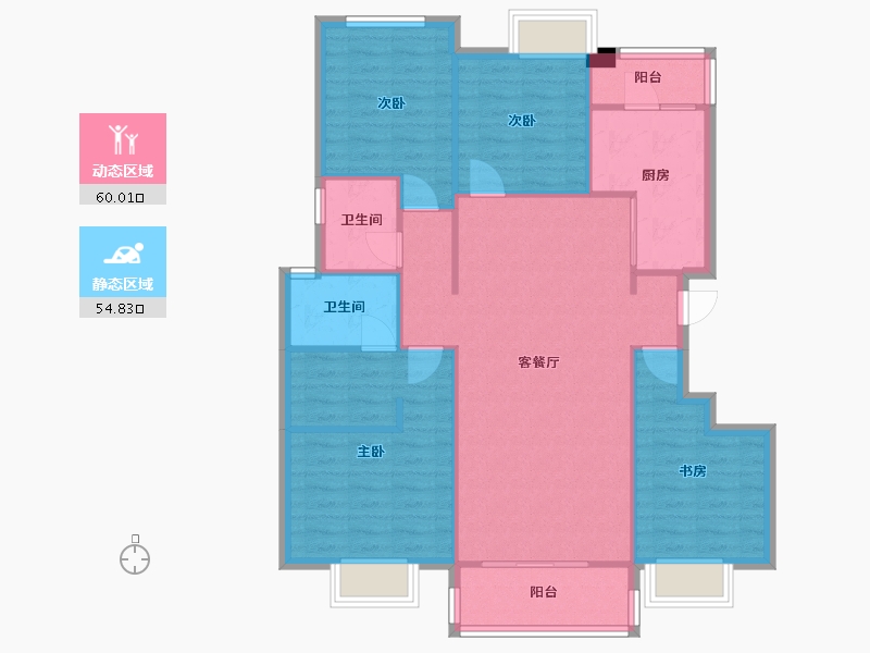 四川省-成都市-新城金樾华府(11,17,18,12)号楼130m²-104.52-户型库-动静分区