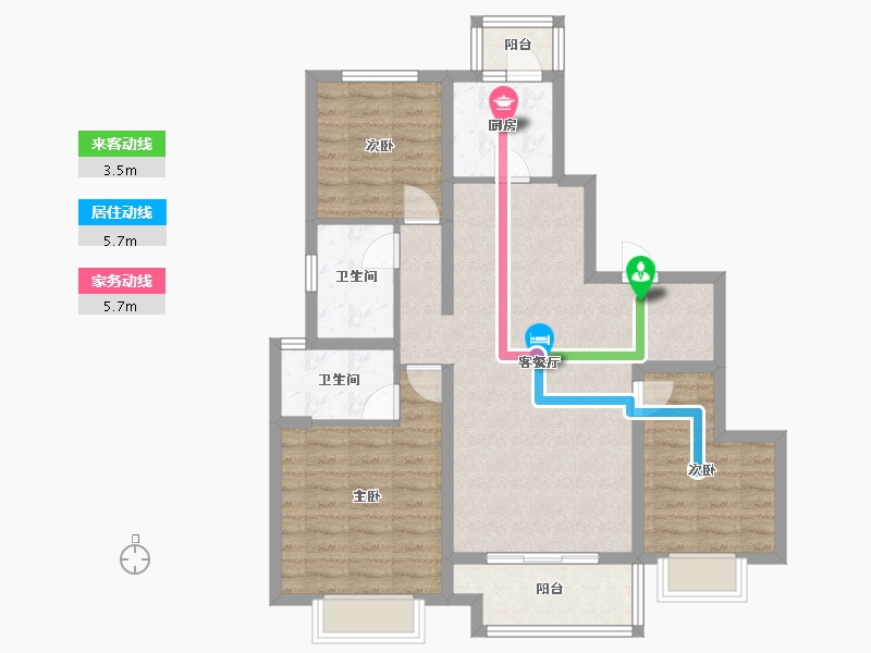 四川省-成都市-新城金樾华府9号楼126m²-89.47-户型库-动静线