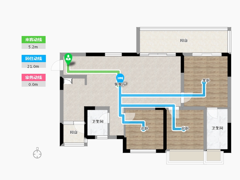 四川省-成都市-经典西悦城4栋（住宅）110m²-87.95-户型库-动静线