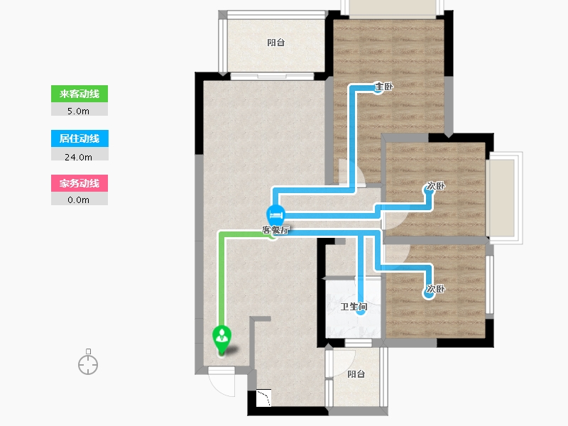 四川省-成都市-经典西悦城4栋（住宅）98m²-75.31-户型库-动静线