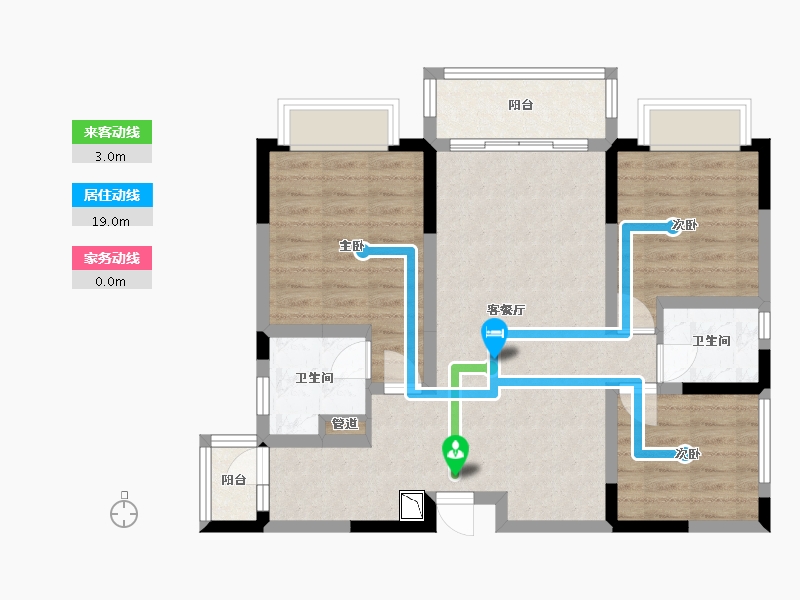 四川省-成都市-经典西悦城5栋（住宅）,6栋107m²-79.91-户型库-动静线