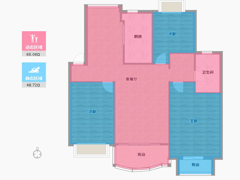 上海-上海市-世纪新城-105.47-户型库-动静分区