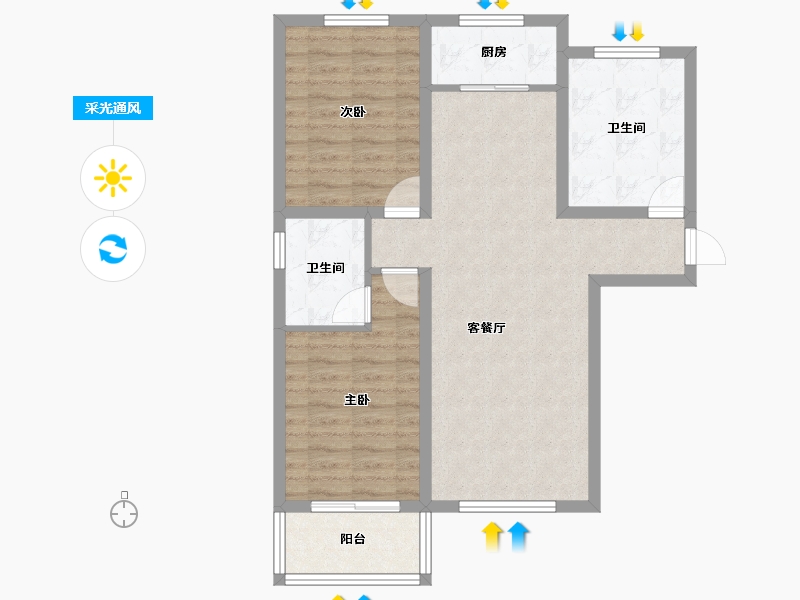 河北省-保定市-新一代E区-78.91-户型库-采光通风