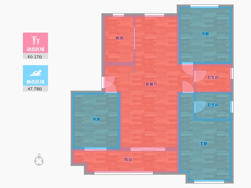 辽宁省-沈阳市-荣盛锦绣观邸-96.84-户型库-动静分区