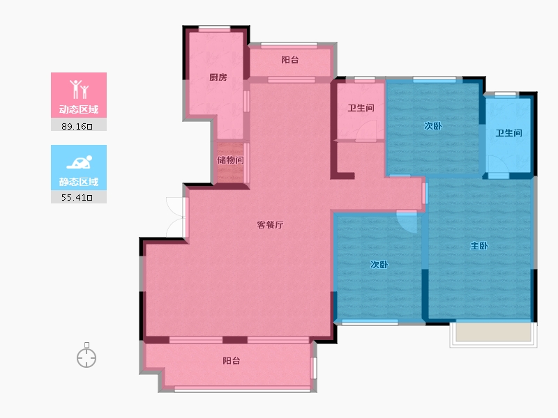 河南省-商丘市-虞城建业城-130.69-户型库-动静分区