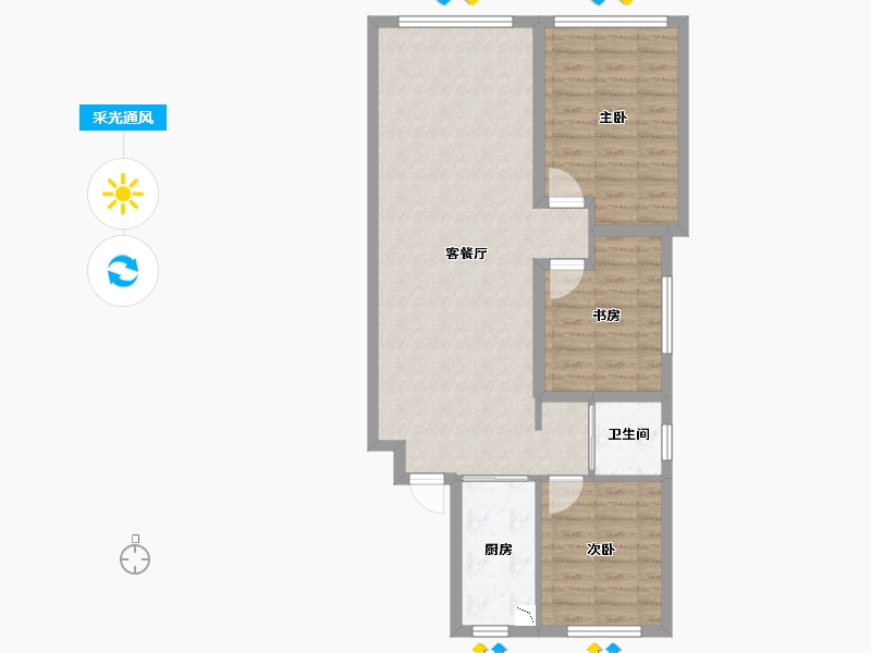 黑龙江省-哈尔滨市-汇智悦墅湾-79.07-户型库-采光通风