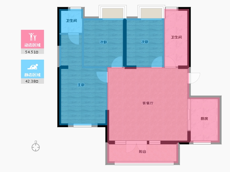 湖北省-咸宁市-兴旺学府-87.43-户型库-动静分区