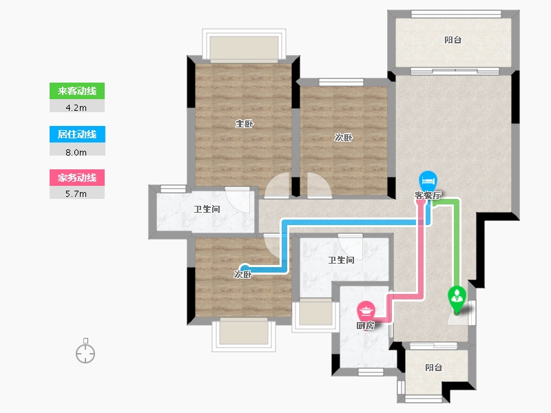 四川省-成都市-嘉裕第六洲-83.07-户型库-动静线