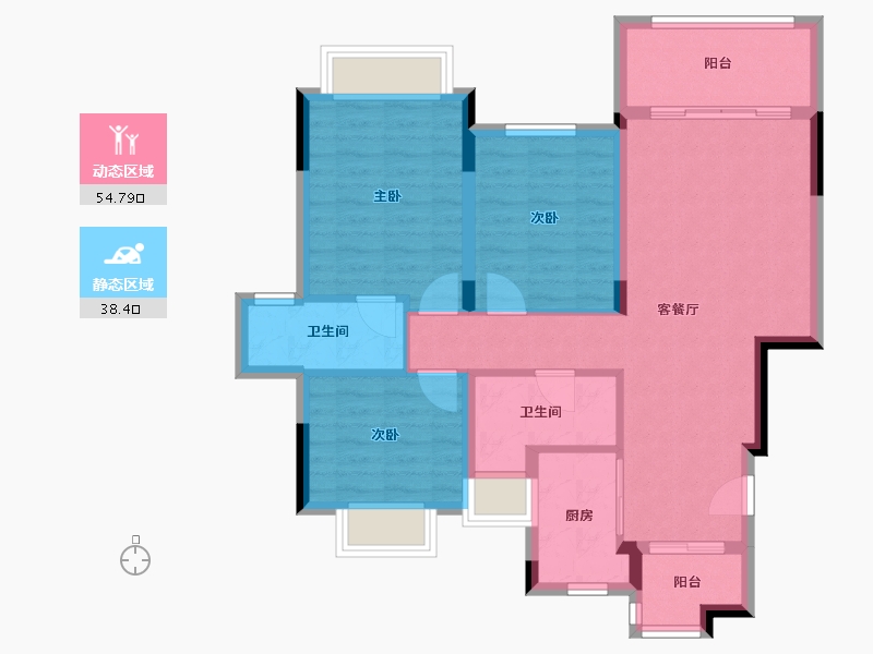 四川省-成都市-嘉裕第六洲-83.07-户型库-动静分区