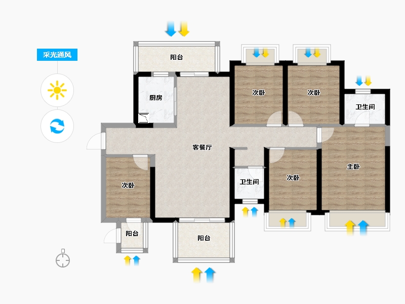 广西壮族自治区-南宁市-华润万象华府-109.18-户型库-采光通风