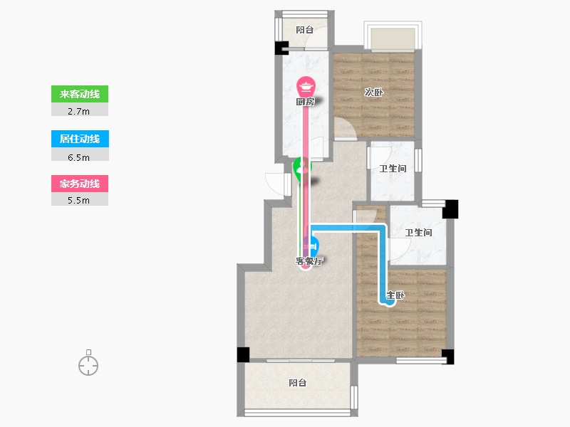 四川省-成都市-三嘉御山(5,6,10,11)号楼83m²-63.56-户型库-动静线