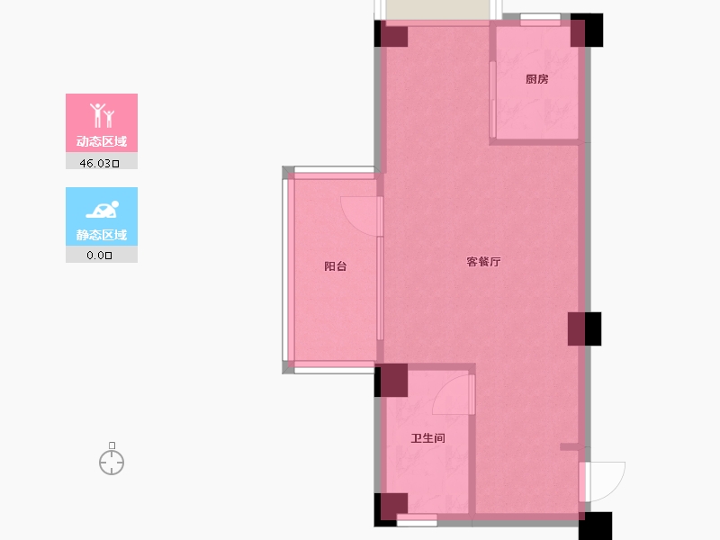 四川省-成都市-三嘉御山1号楼61m²-40.68-户型库-动静分区