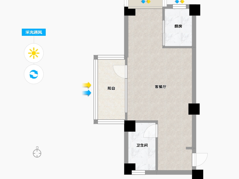 四川省-成都市-三嘉御山1号楼61m²-40.68-户型库-采光通风